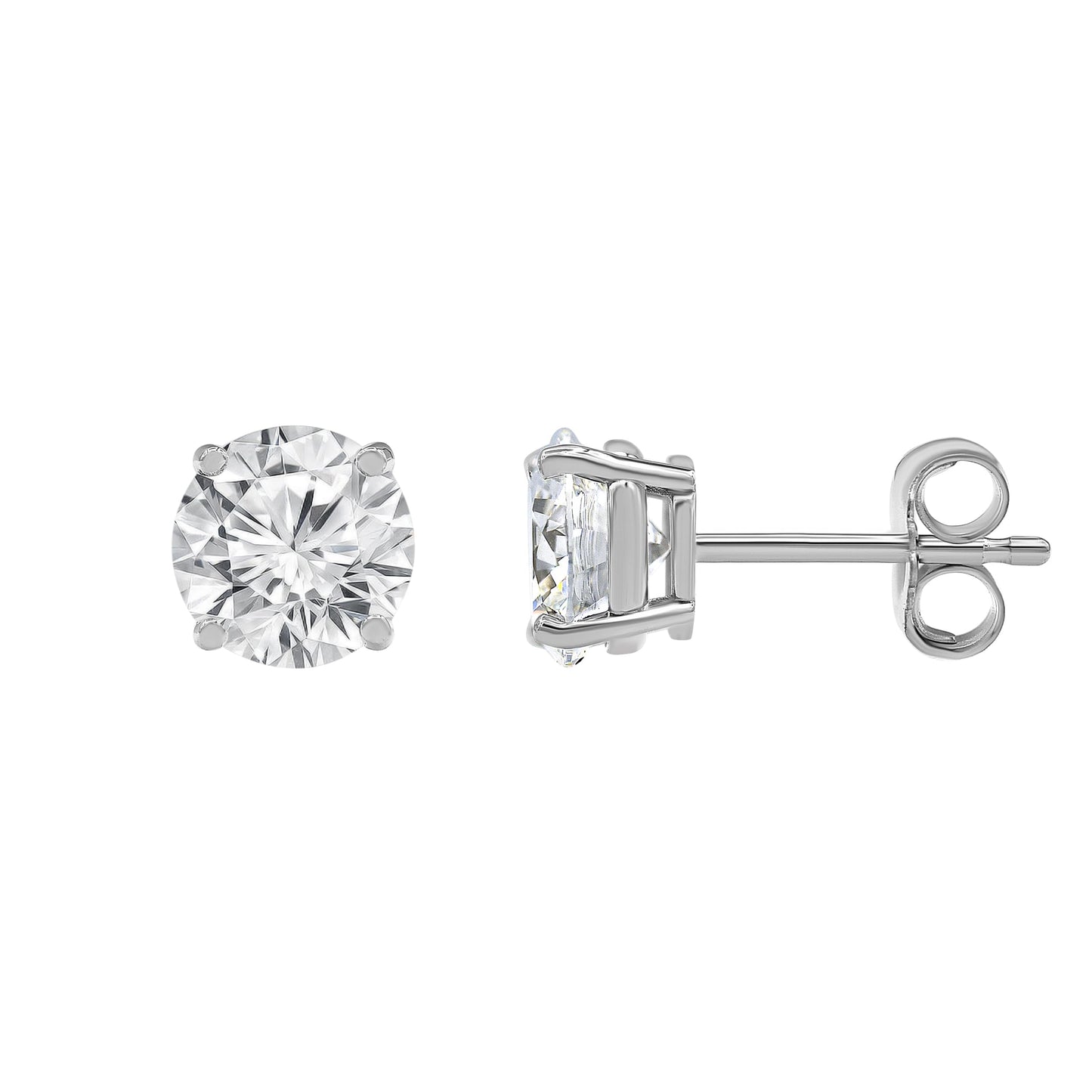 Ashley Stewart 0.50 Carat Round Cut Lab Grown Diamond Stud Earrings