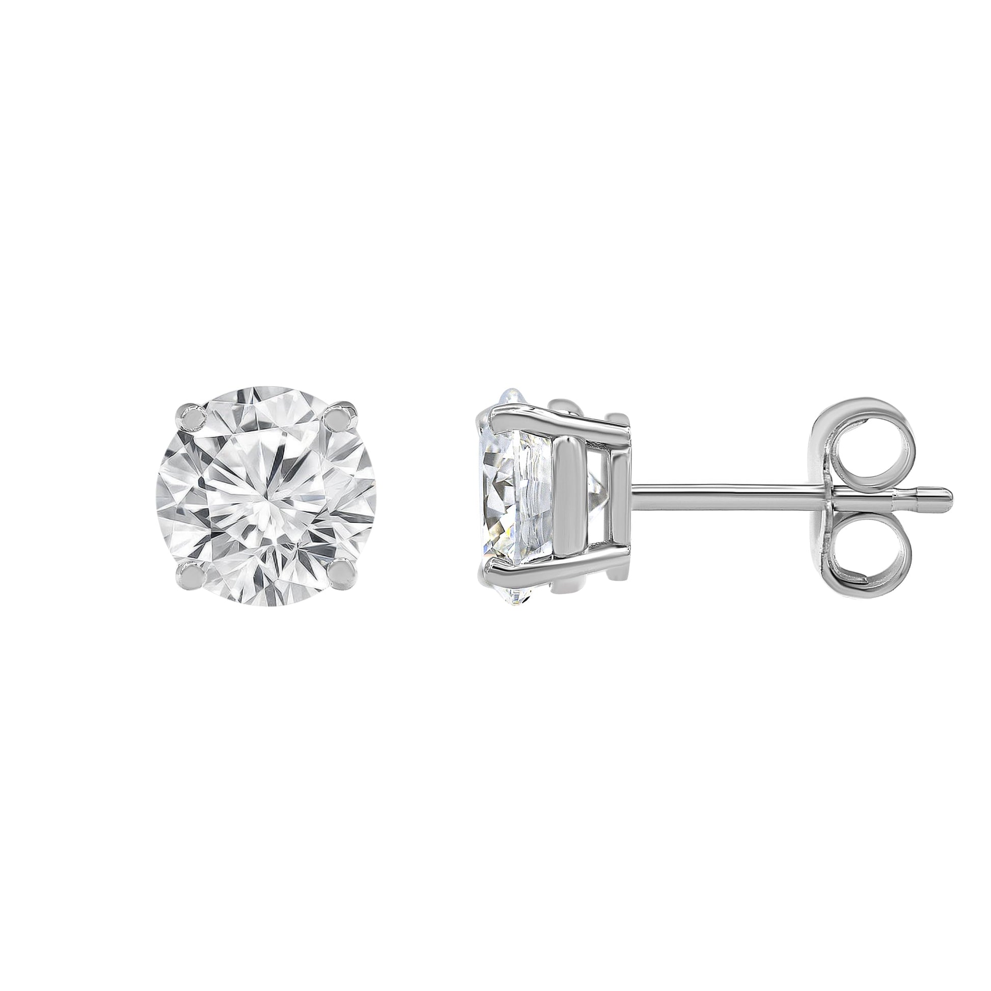 Ashley Stewart 0.50 Carat Round Cut Lab Grown Diamond Stud Earrings