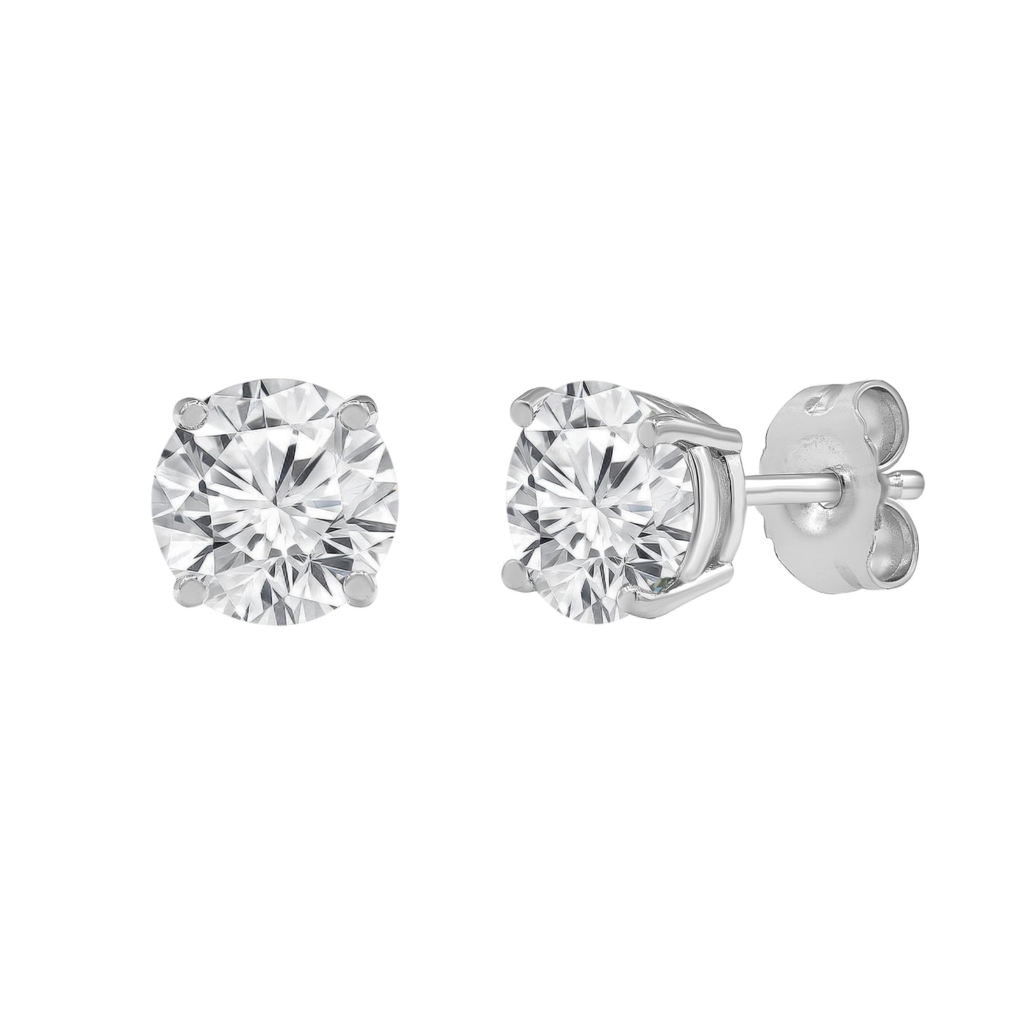 Ashley Stewart 0.50 Carat Round Cut Lab Grown Diamond Stud Earrings