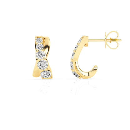 Ashley Stewart 0.15 Carat Lab Grown Diamond Half Hoop Earrings