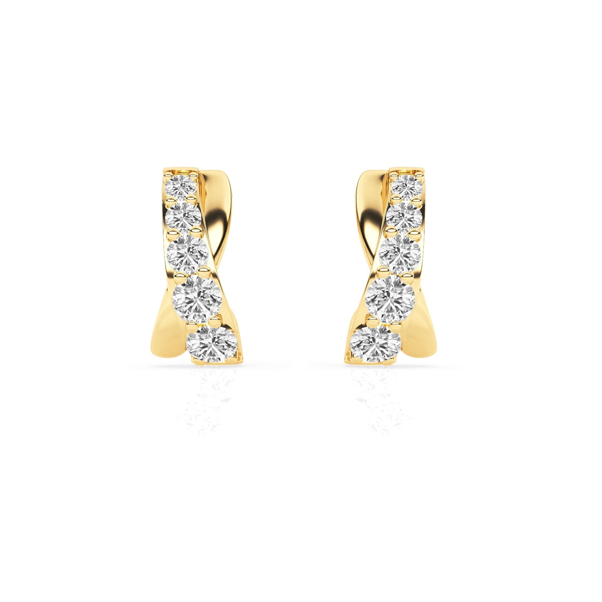 Ashley Stewart 0.15 Carat Lab Grown Diamond Half Hoop Earrings