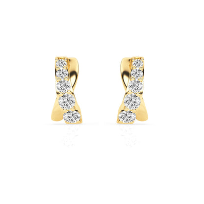 Ashley Stewart 0.15 Carat Lab Grown Diamond Half Hoop Earrings
