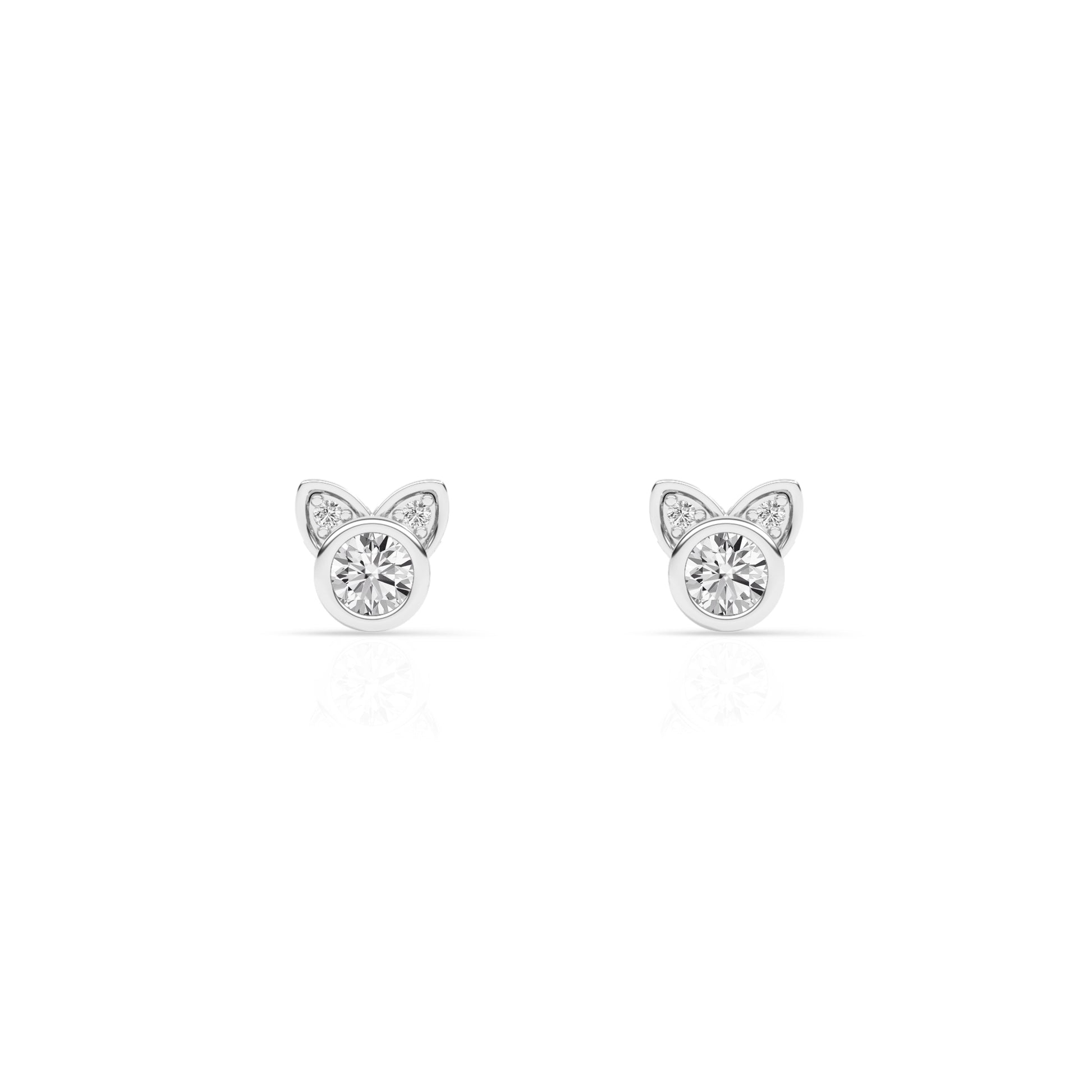 Ashley Stewart 0.25 Carat Cat Shaped Lab Grown Diamond Stud Earrings