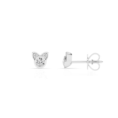 Ashley Stewart 0.25 Carat Cat Shaped Lab Grown Diamond Stud Earrings