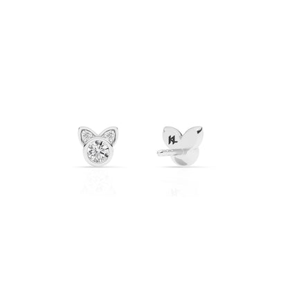 Ashley Stewart 0.25 Carat Cat Shaped Lab Grown Diamond Stud Earrings