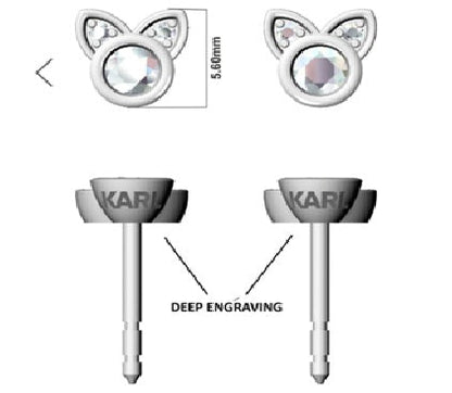Ashley Stewart 0.25 Carat Cat Shaped Lab Grown Diamond Stud Earrings