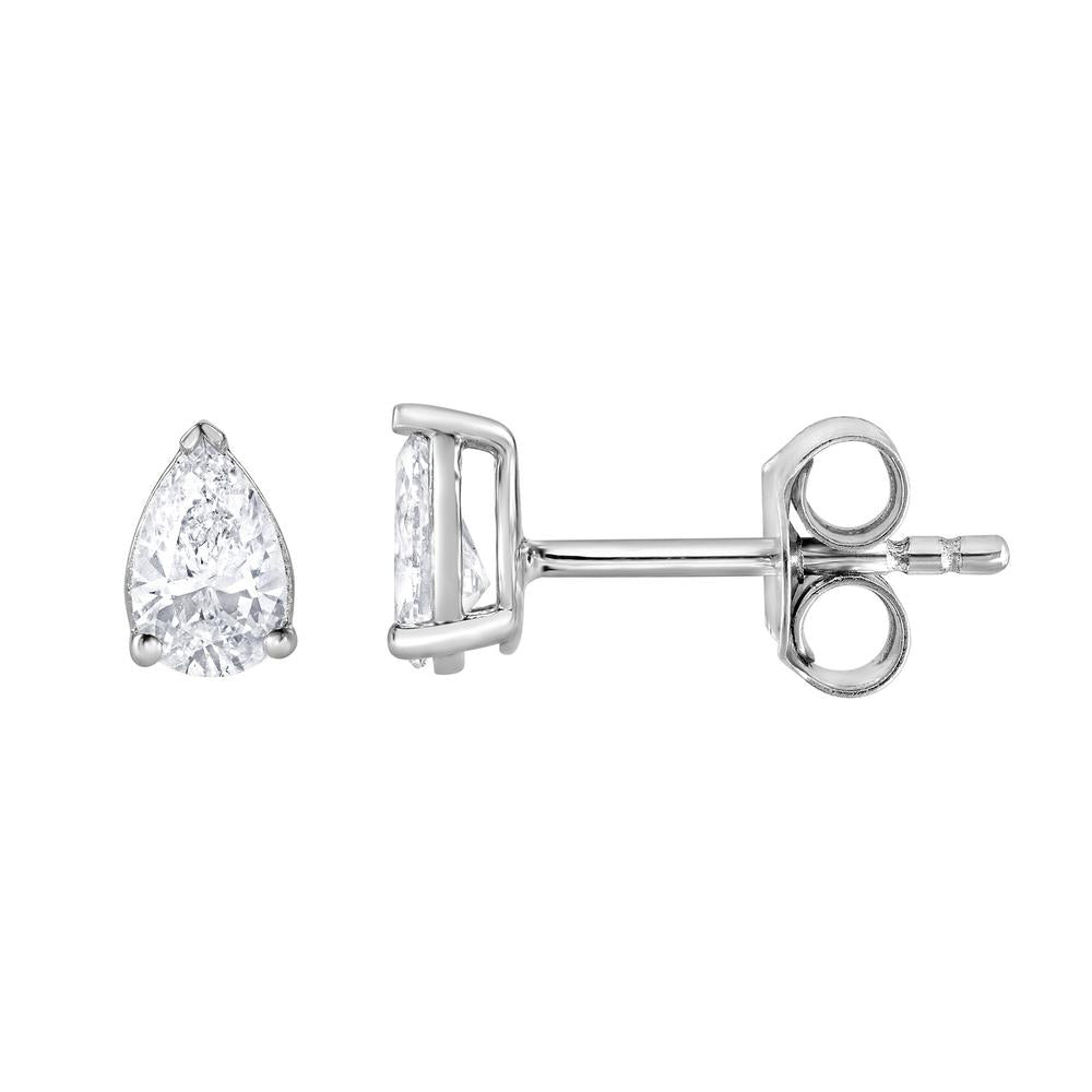 Ashley Stewart 0.50 Carat Pear Cut Lab Grown Diamond Stud Earrings