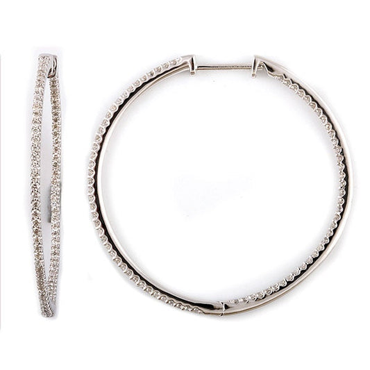 Ashley Stewart 0.75 Carat Lab Grown Diamond Hinged Hoop Sterling Silver Earrings