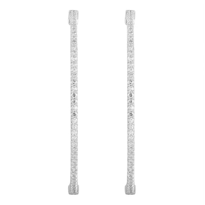 Ashley Stewart 0.75 Carat Lab Grown Diamond Hinged Hoop Sterling Silver Earrings