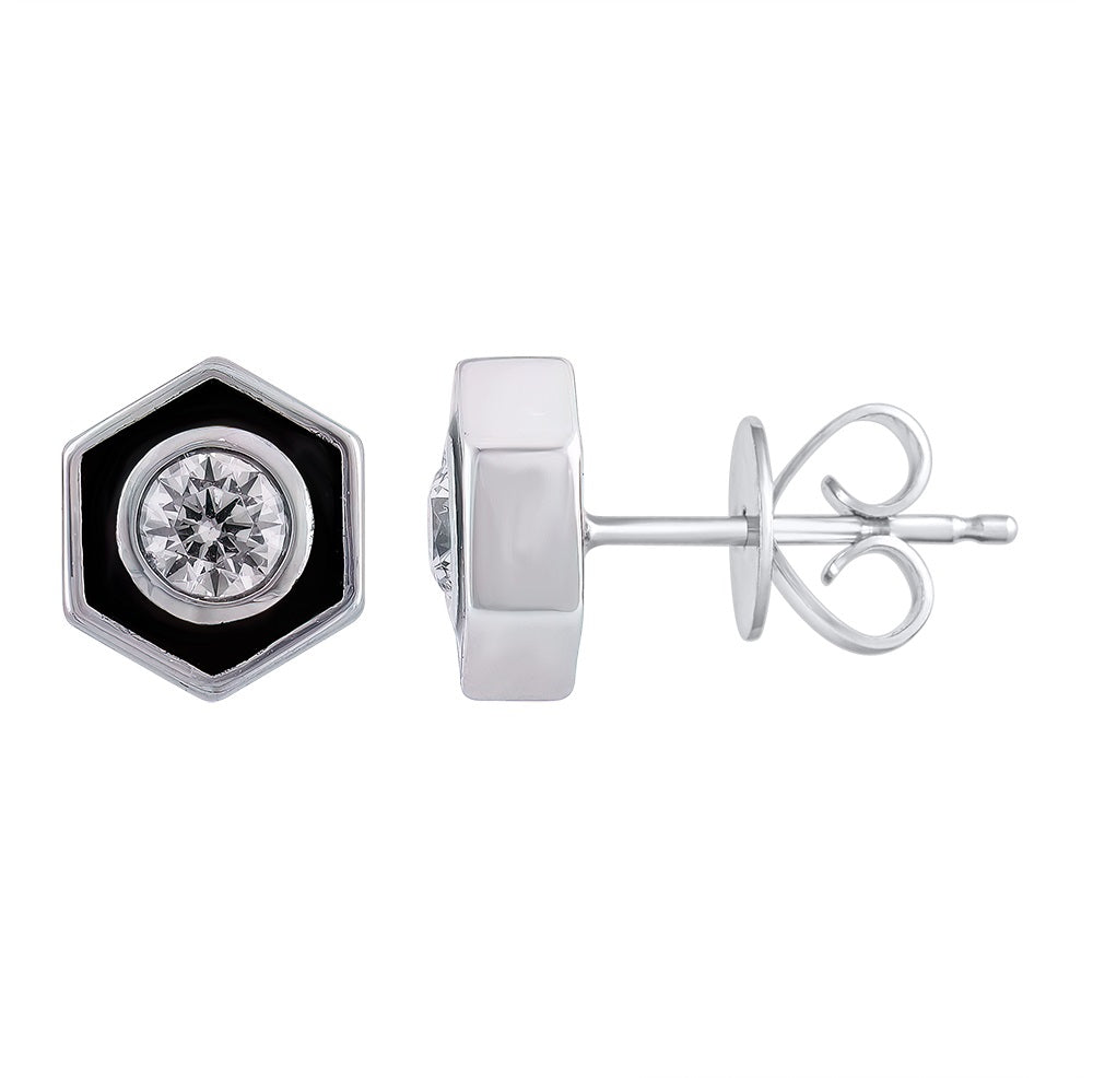 Ashley Stewart 0.50 Carat Hexagon Lab Grown Diamond Stud Earrings