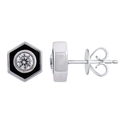 Ashley Stewart 0.50 Carat Hexagon Lab Grown Diamond Stud Earrings