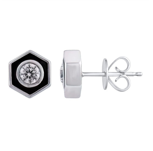 Ashley Stewart 0.50 Carat Hexagon Lab Grown Diamond Stud Earrings
