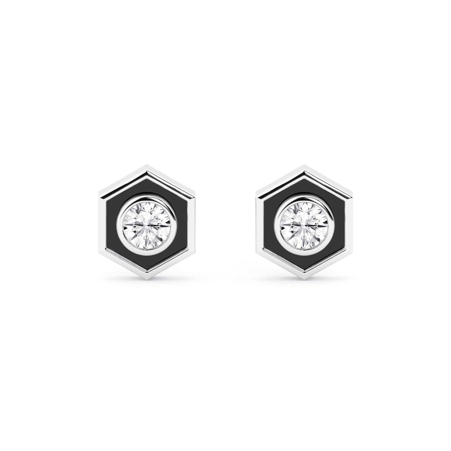 Ashley Stewart 0.50 Carat Hexagon Lab Grown Diamond Stud Earrings