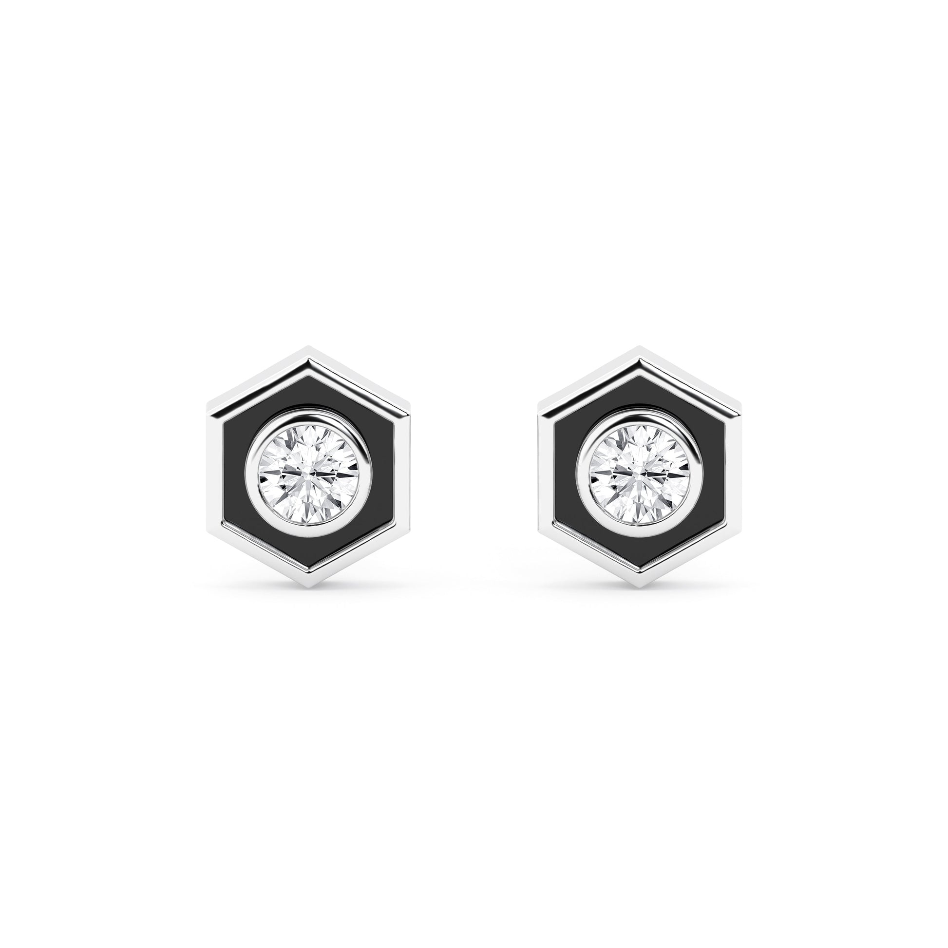 Ashley Stewart 0.50 Carat Hexagon Lab Grown Diamond Stud Earrings