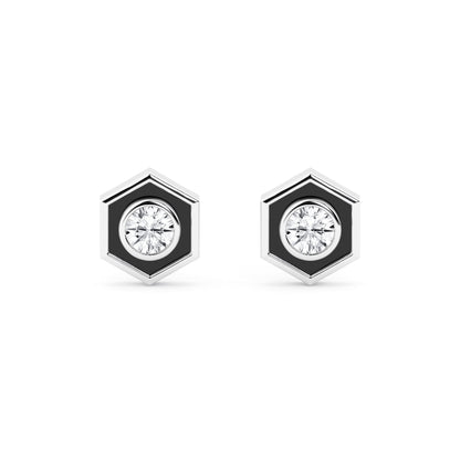 Ashley Stewart 0.50 Carat Hexagon Lab Grown Diamond Stud Earrings