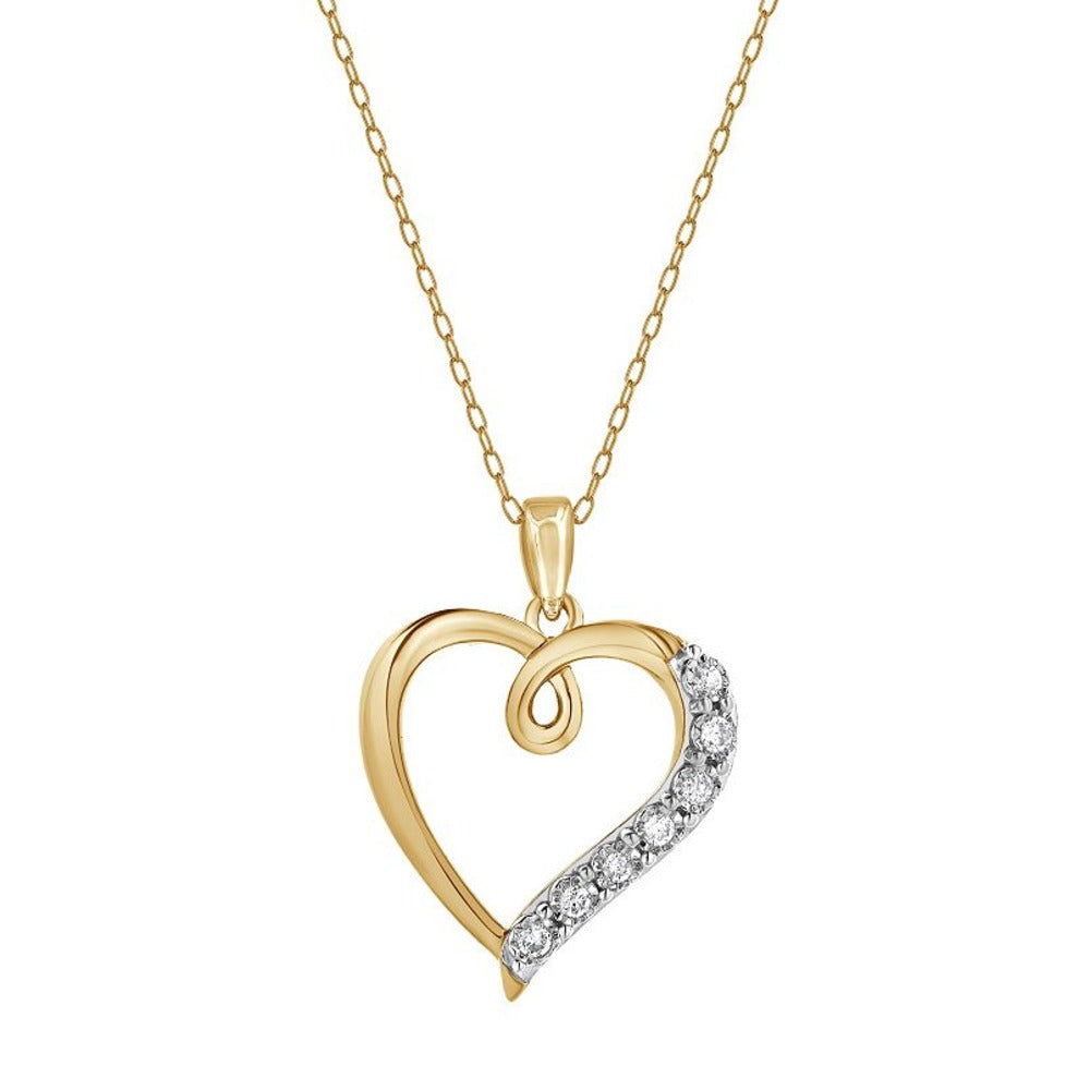Ashley Stewart 0.10 Carat Lab Grown Diamond Open Heart Pendant Necklace White