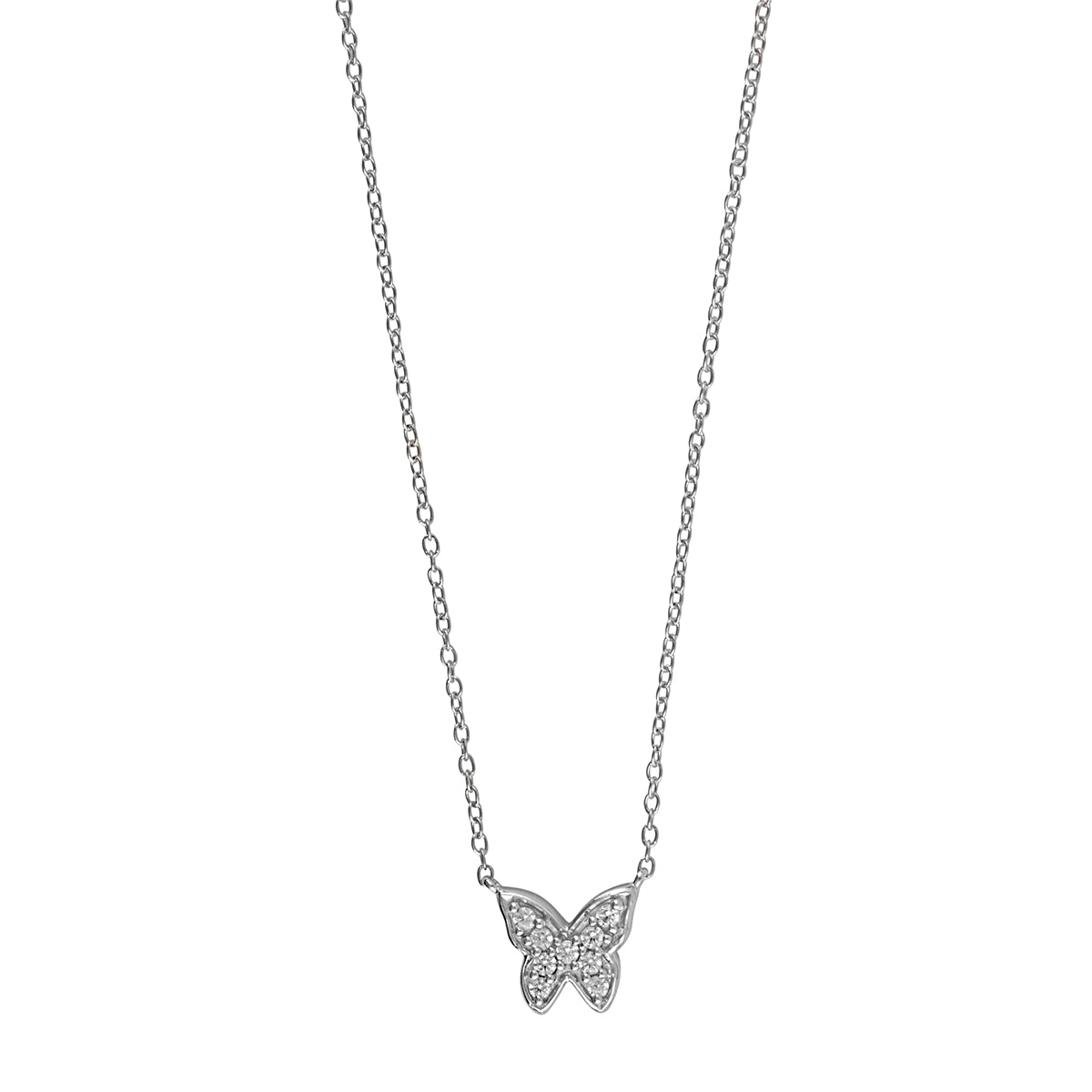 Ashley Stewart 0.10 Carat Lab Grown Diamond Butterfly Pendant Necklace