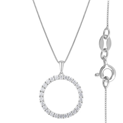 Ashley Stewart 0.33 Carat Lab Grown Circle Of Life Diamond Pendant Necklace In Sterli