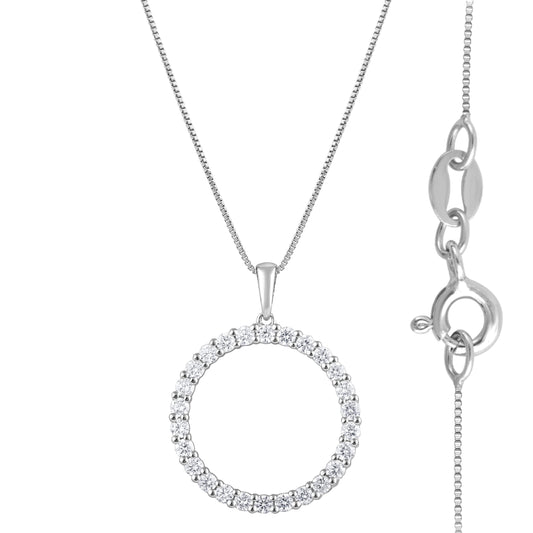 Ashley Stewart 0.33 Carat Lab Grown Circle Of Life Diamond Pendant Necklace In Sterli