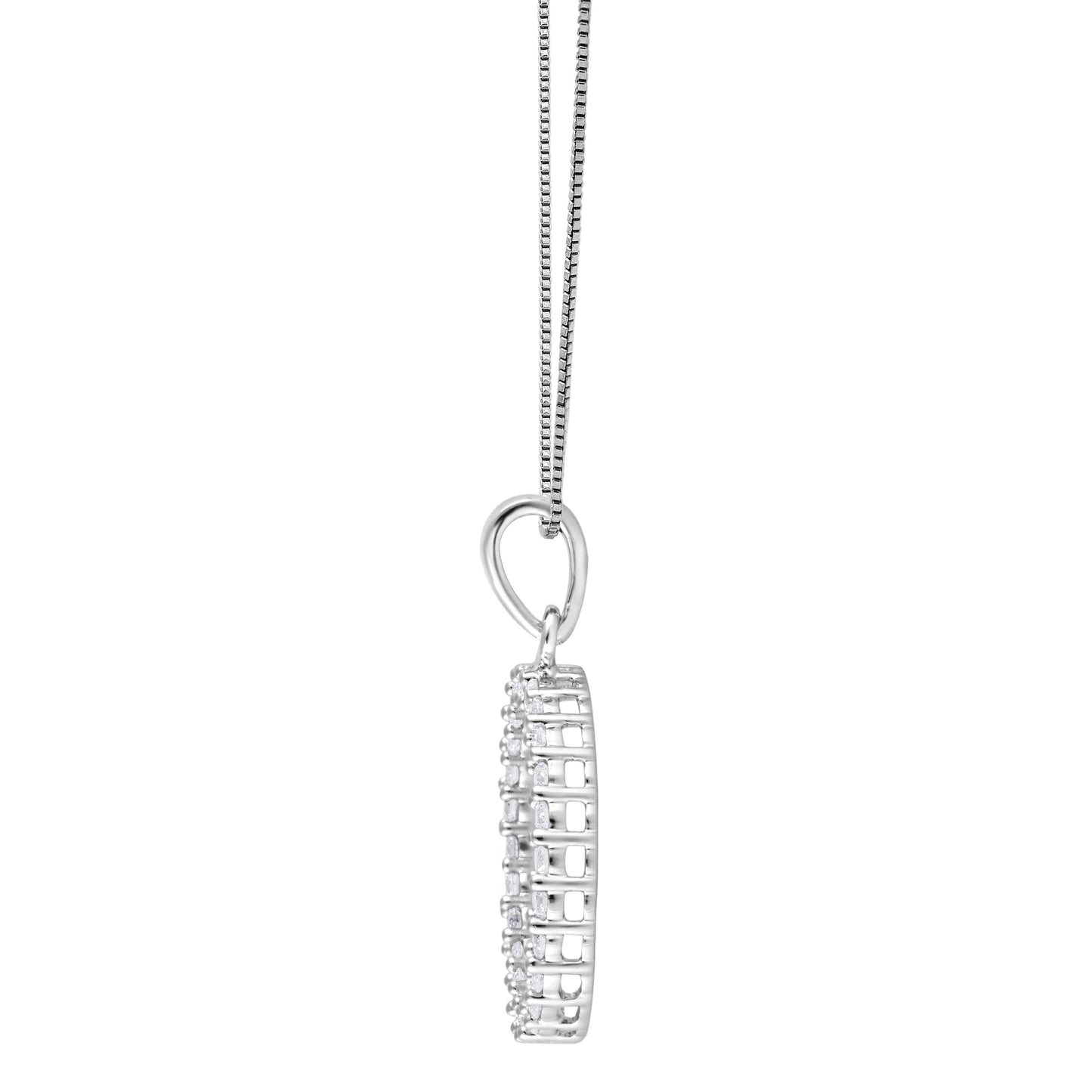 Ashley Stewart 0.33 Carat Lab Grown Circle Of Life Diamond Pendant Necklace In Sterli