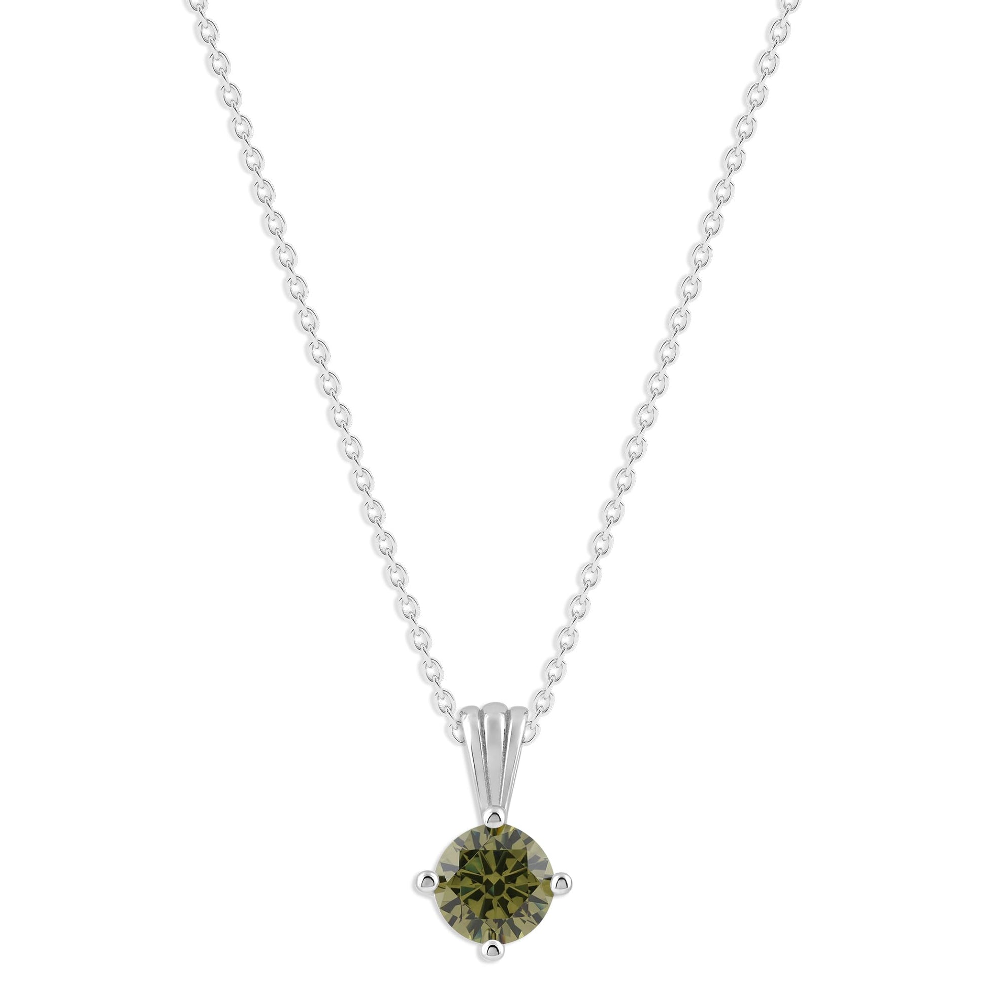 Ashley Stewart Gemstone Necklace in Sterling Silver, Round Pendant Size 6.5 * 6.5mm,  Garnet Red