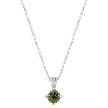 Ashley Stewart Gemstone Necklace in Sterling Silver, Round Pendant Size 6.5 * 6.5mm,  Garnet Red