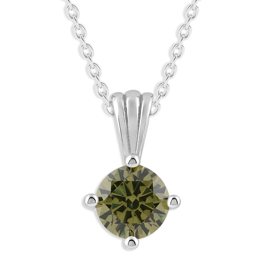 Ashley Stewart Gemstone Necklace in Sterling Silver, Round Pendant Size 6.5 * 6.5mm,  Garnet Red