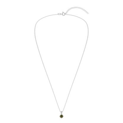 Ashley Stewart Gemstone Necklace in Sterling Silver, Round Pendant Size 6.5 * 6.5mm,  Garnet Red