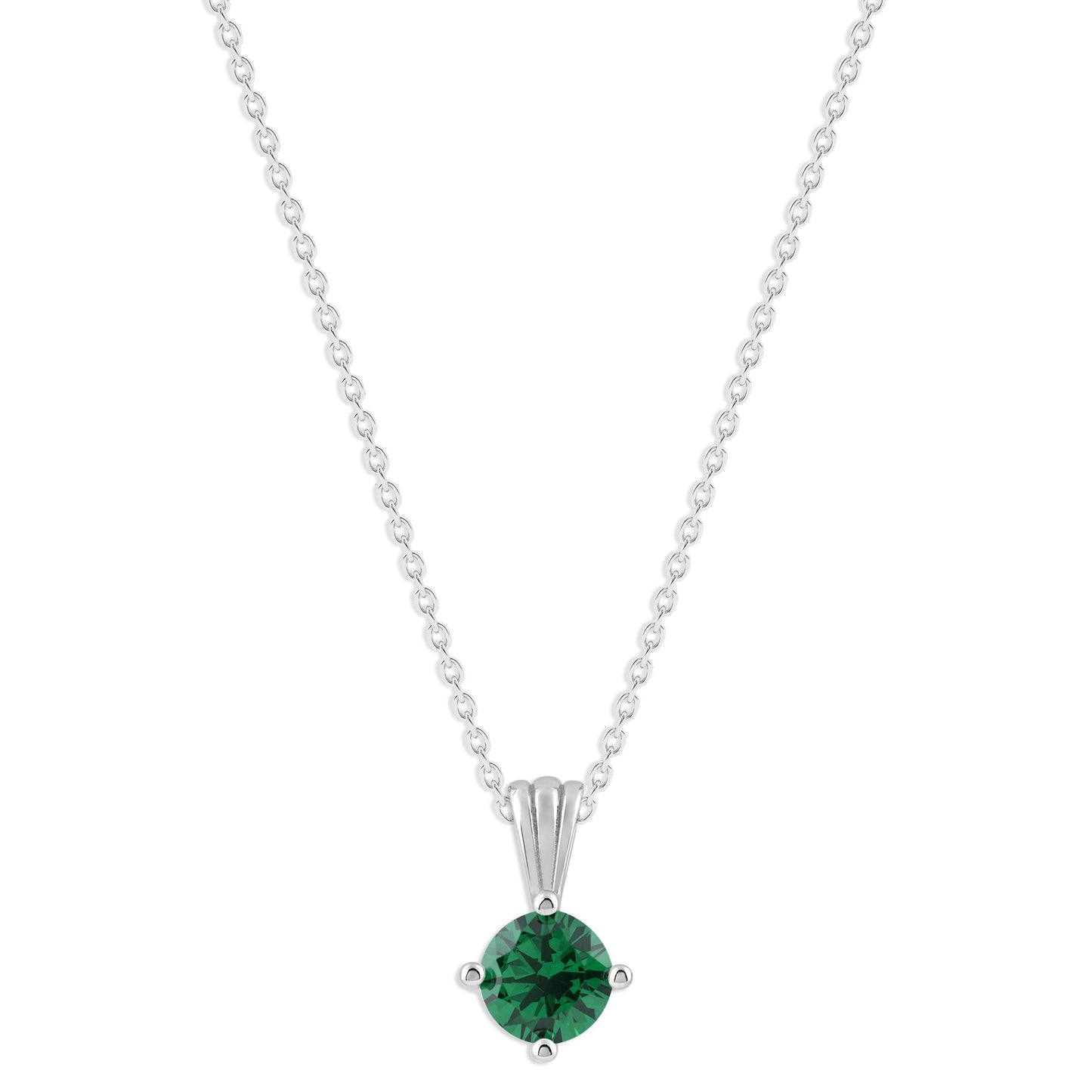 Ashley Stewart Gemstone Necklace in Sterling Silver, Round Pendant Size 6.5 * 6.5mm,  Garnet Red