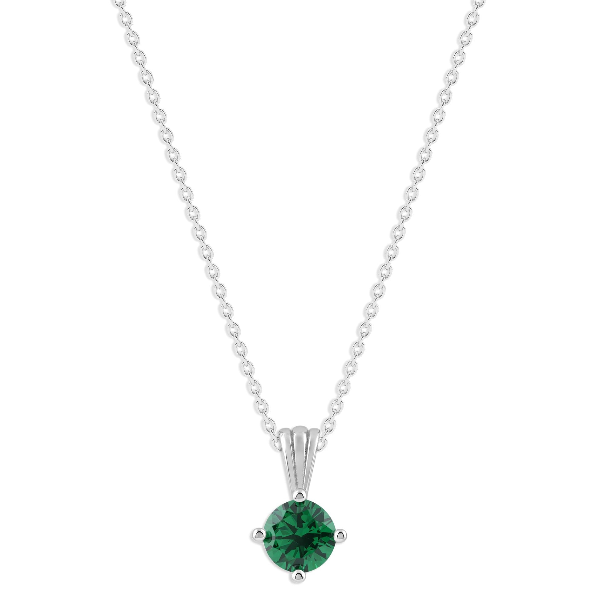 Ashley Stewart Gemstone Necklace in Sterling Silver, Round Pendant Size 6.5 * 6.5mm,  Garnet Red