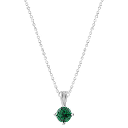 Ashley Stewart Gemstone Necklace in Sterling Silver, Round Pendant Size 6.5 * 6.5mm,  Garnet Red
