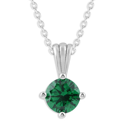 Ashley Stewart Gemstone Necklace in Sterling Silver, Round Pendant Size 6.5 * 6.5mm,  Garnet Red