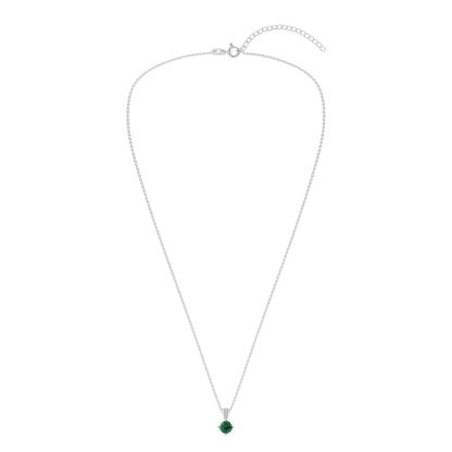 Ashley Stewart Gemstone Necklace in Sterling Silver, Round Pendant Size 6.5 * 6.5mm,  Garnet Red