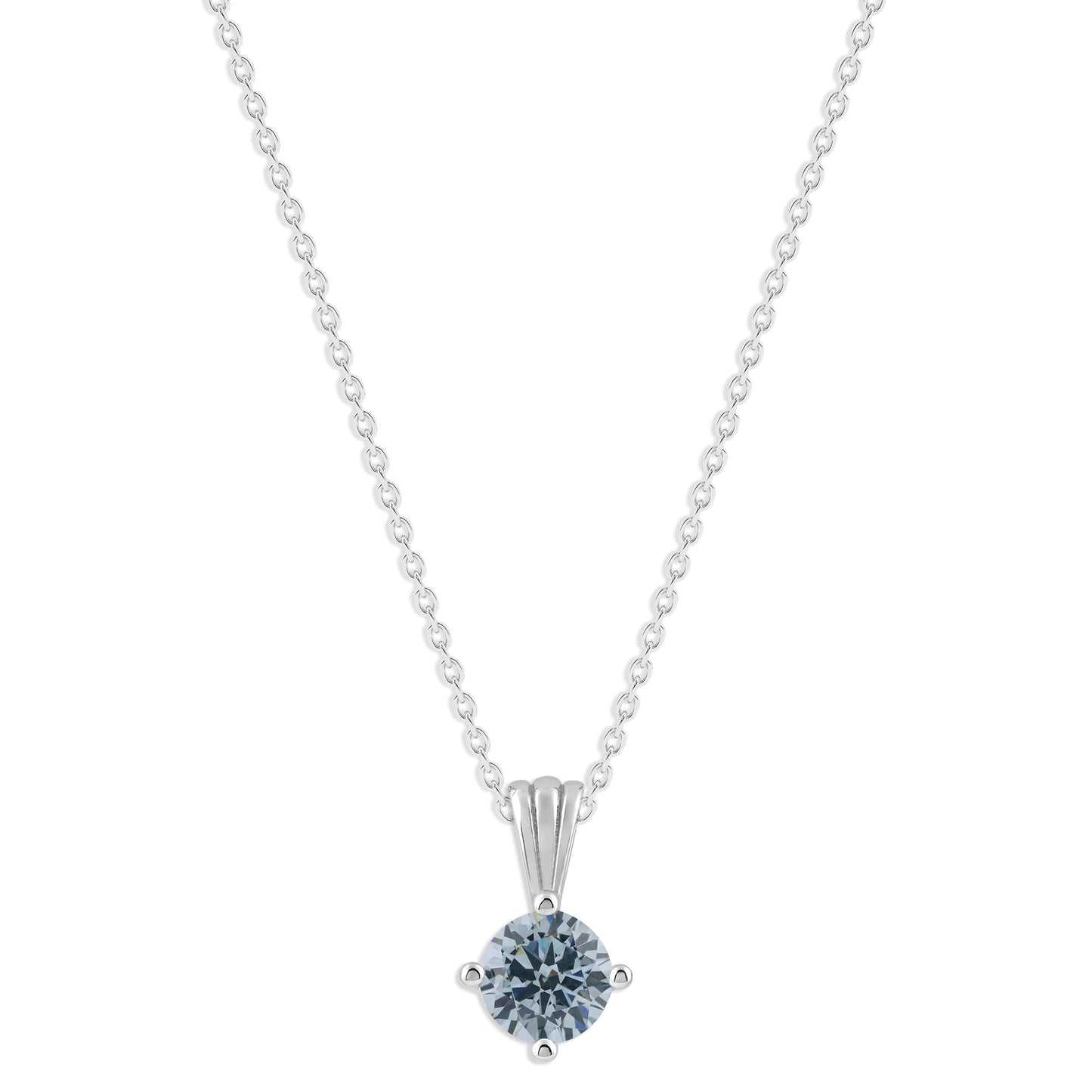 Ashley Stewart Gemstone Necklace in Sterling Silver, Round Pendant Size 6.5 * 6.5mm,  Garnet Red