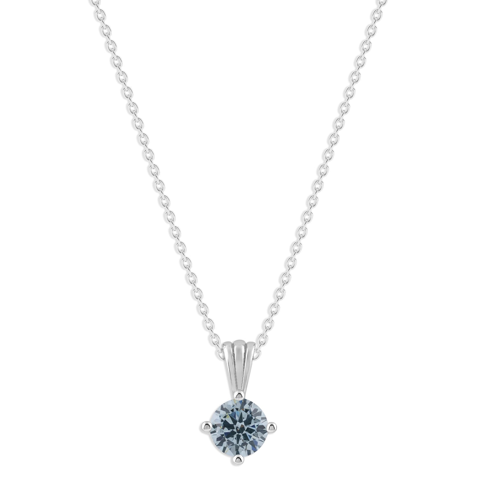 Ashley Stewart Gemstone Necklace in Sterling Silver, Round Pendant Size 6.5 * 6.5mm,  Garnet Red