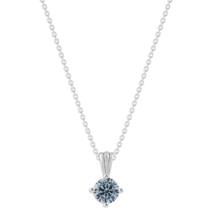 Ashley Stewart Gemstone Necklace in Sterling Silver, Round Pendant Size 6.5 * 6.5mm,  Garnet Red