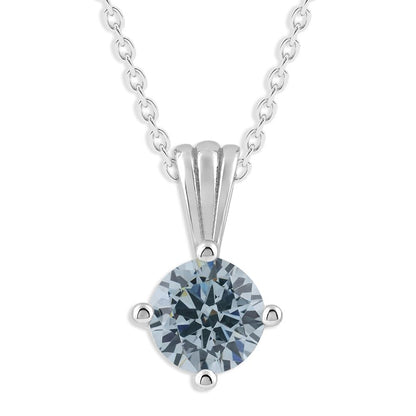 Ashley Stewart Gemstone Necklace in Sterling Silver, Round Pendant Size 6.5 * 6.5mm,  Garnet Red