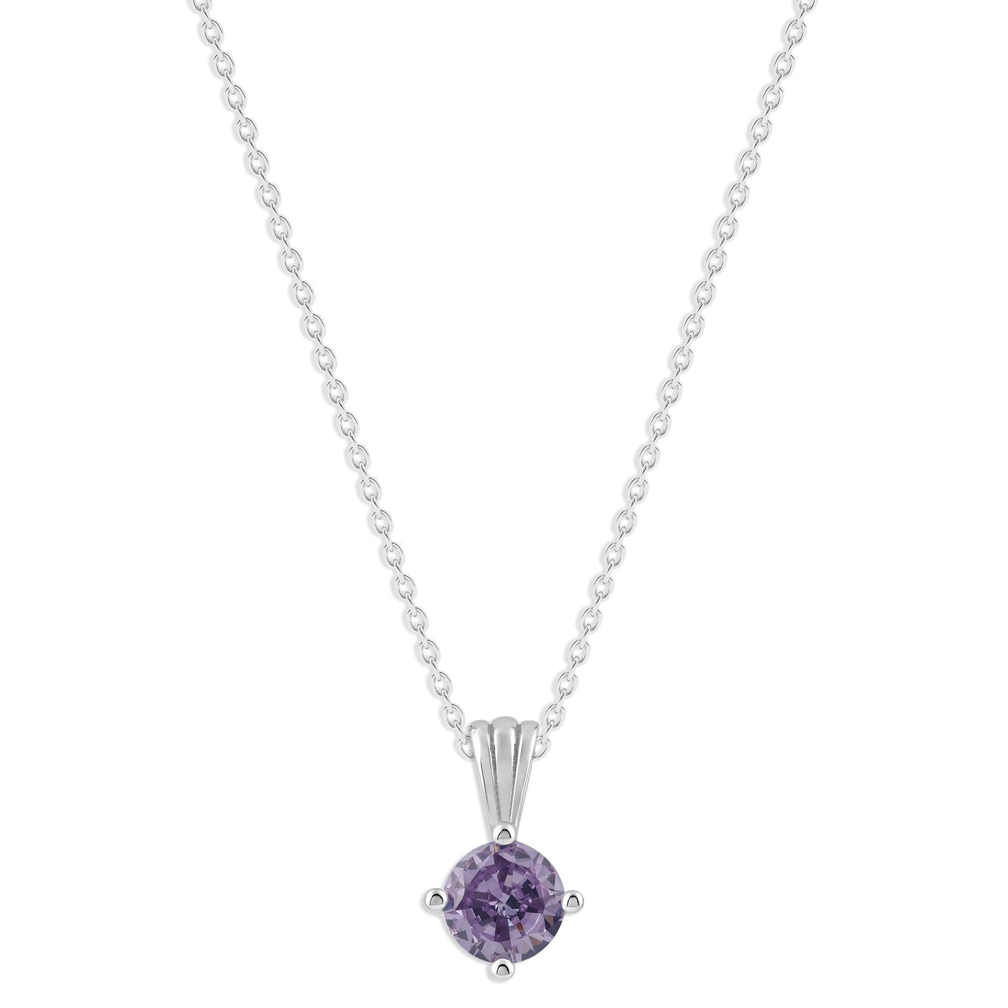 Ashley Stewart Gemstone Necklace in Sterling Silver, Round Pendant Size 6.5 * 6.5mm,  Garnet Red