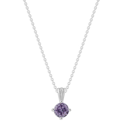 Ashley Stewart Gemstone Necklace in Sterling Silver, Round Pendant Size 6.5 * 6.5mm,  Garnet Red