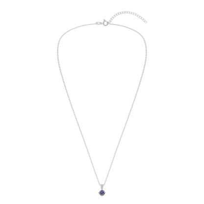 Ashley Stewart Gemstone Necklace in Sterling Silver, Round Pendant Size 6.5 * 6.5mm,  Garnet Red