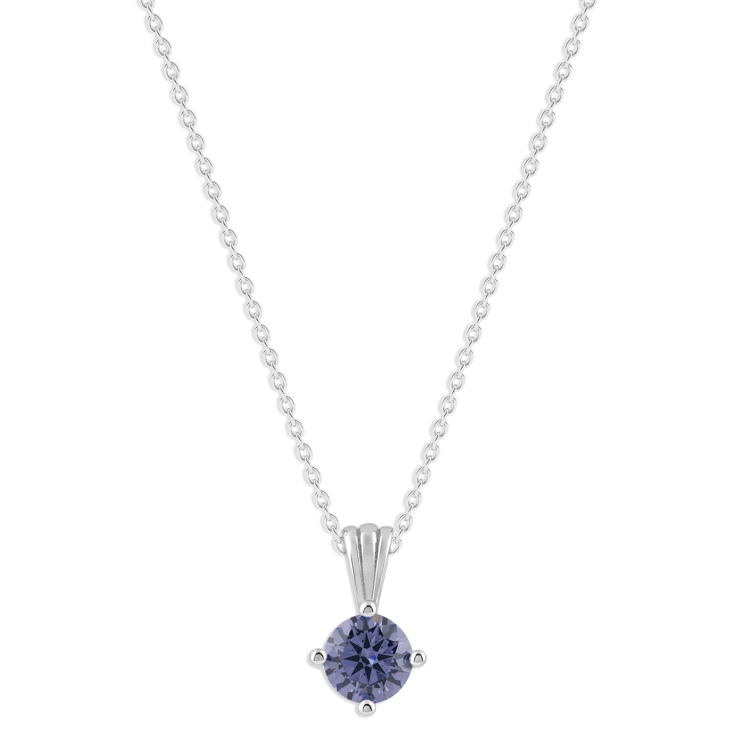 Ashley Stewart Gemstone Necklace in Sterling Silver, Round Pendant Size 6.5 * 6.5mm,  Garnet Red