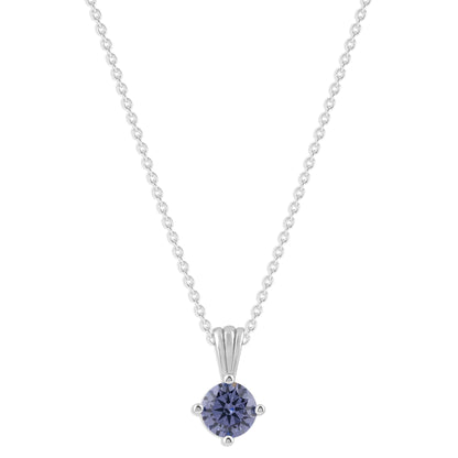 Ashley Stewart Gemstone Necklace in Sterling Silver, Round Pendant Size 6.5 * 6.5mm,  Garnet Red