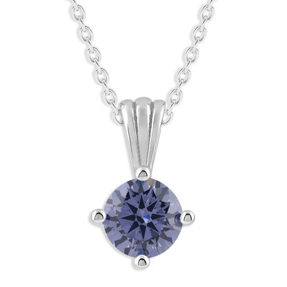 Ashley Stewart Gemstone Necklace in Sterling Silver, Round Pendant Size 6.5 * 6.5mm,  Garnet Red