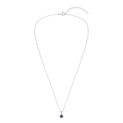 Ashley Stewart Gemstone Necklace in Sterling Silver, Round Pendant Size 6.5 * 6.5mm,  Garnet Red