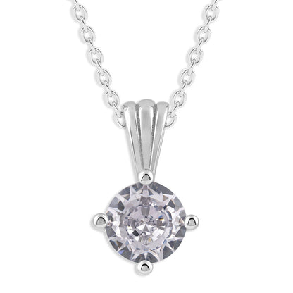 Ashley Stewart Gemstone Necklace in Sterling Silver, Round Pendant Size 6.5 * 6.5mm,  Garnet Red