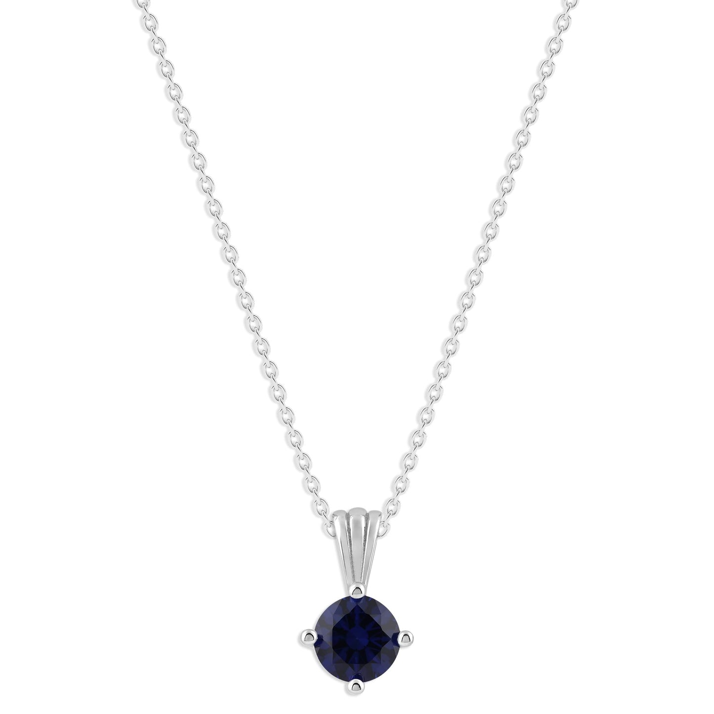 Ashley Stewart Gemstone Necklace in Sterling Silver, Round Pendant Size 6.5 * 6.5mm,  Garnet Red