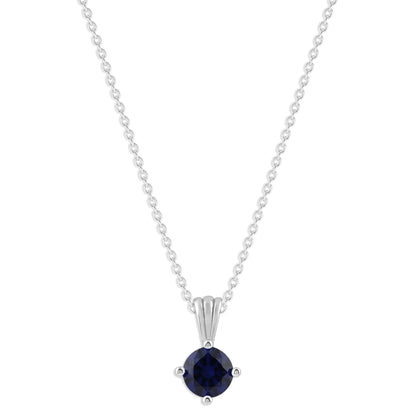 Ashley Stewart Gemstone Necklace in Sterling Silver, Round Pendant Size 6.5 * 6.5mm,  Garnet Red