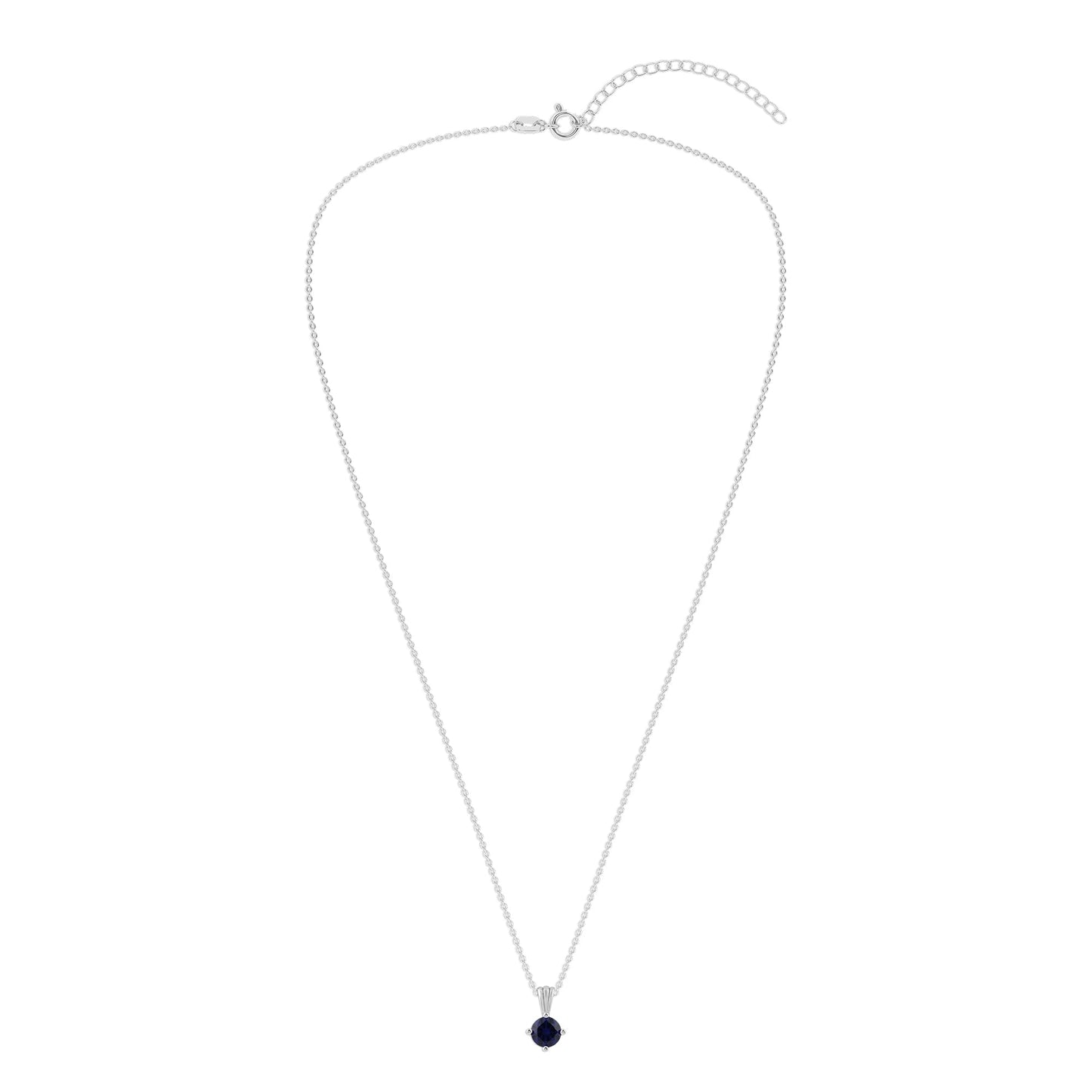 Ashley Stewart Gemstone Necklace in Sterling Silver, Round Pendant Size 6.5 * 6.5mm,  Garnet Red