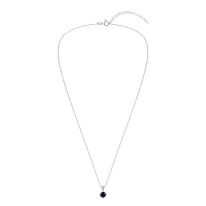 Ashley Stewart Gemstone Necklace in Sterling Silver, Round Pendant Size 6.5 * 6.5mm,  Garnet Red