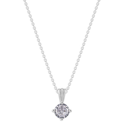 Ashley Stewart Gemstone Necklace in Sterling Silver, Round Pendant Size 6.5 * 6.5mm,  Garnet Red